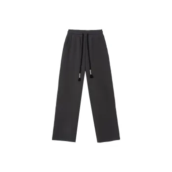 FAWENXIANGZI Knitted Sweatpants Women's Gray