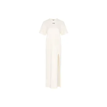 MSGM Short Sleeved Dress Women's Beige