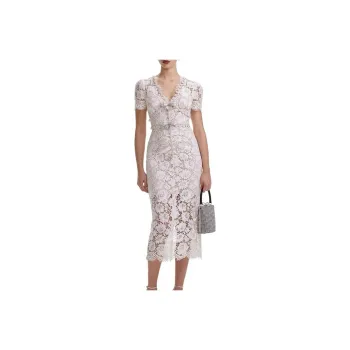 Self portrait Short Sleeved Dress Women's Ivory White