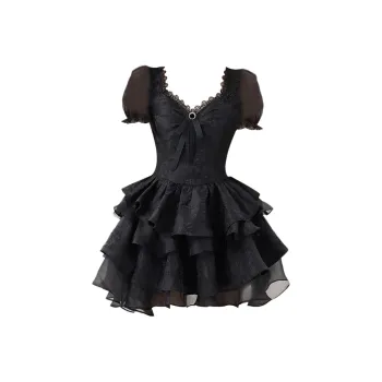 Peaches Peaches Short Sleeved Dress Women's Black
