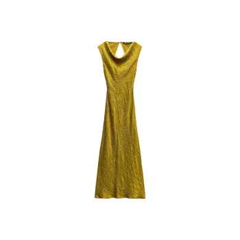 ZARA Sleeveless Dress Women's Olive Green