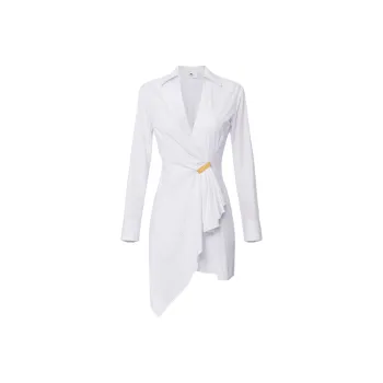 Elisabetta Franchi Jewel Detailed Poplin Shirt Dress