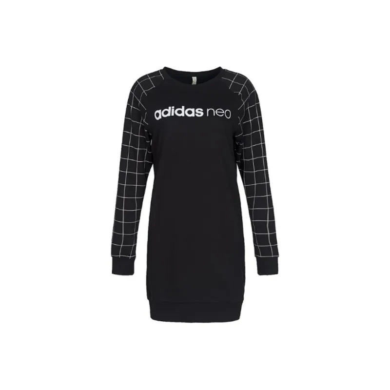 Adidas Neo W LS SWEAT DRSS Long Sleeved Dress Women's Black-0