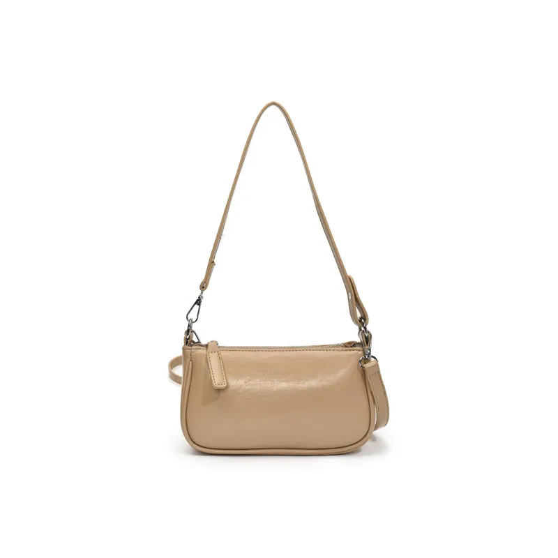 WXRX PU Shoulder Bag Women's Silver/Black/Khaki-10