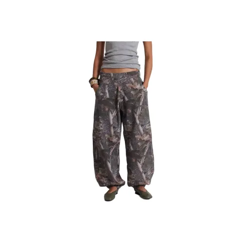 Jaded London Woodland Camo Baggy Cuffed Monster Joggers Casual Pants Women's Camouflage
