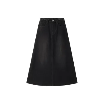 UNIQLO Denim Long Skirt Women's Black