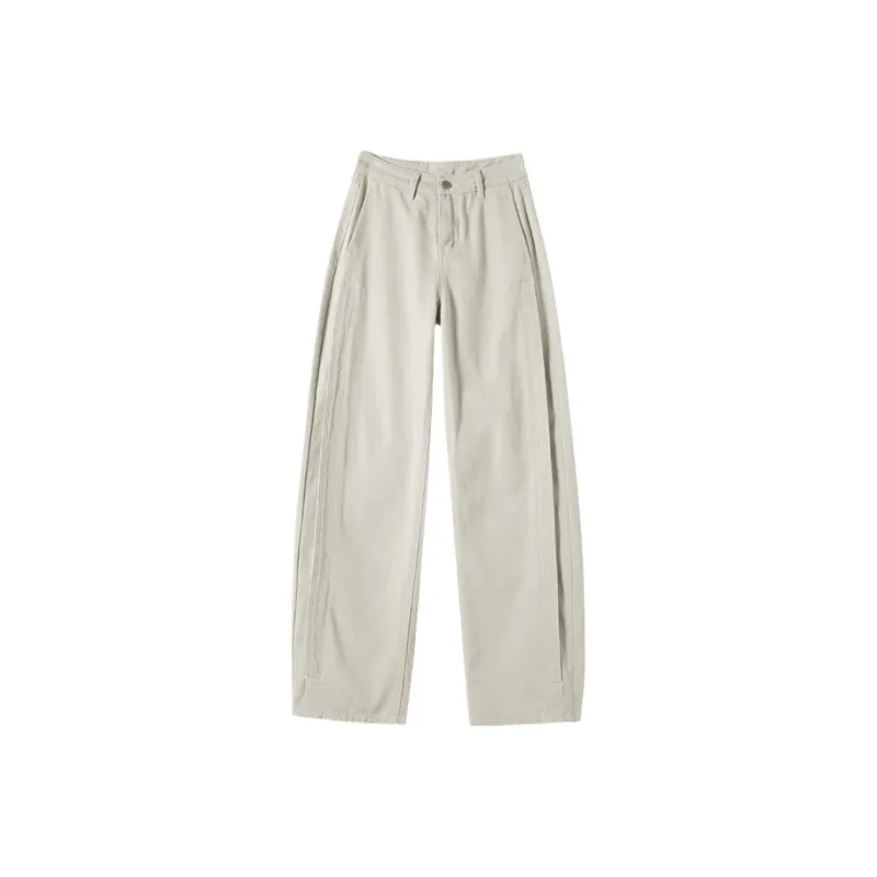 Mu Xiao Xin Casual Pants Women's Morandi Gray-0