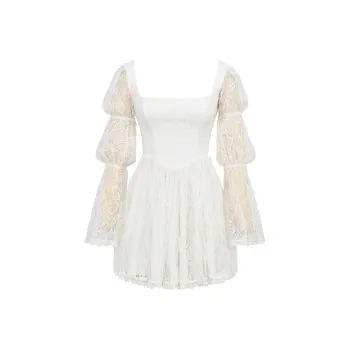 HOUSE OF CB SANCIA Long Sleeved Dress Women's SNOWDROP/Snowflake Multicolor