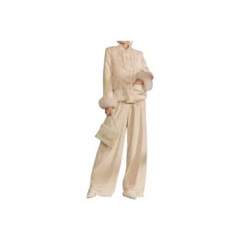 QIAOYUHUAZUN Casual Suit Women's Apricot