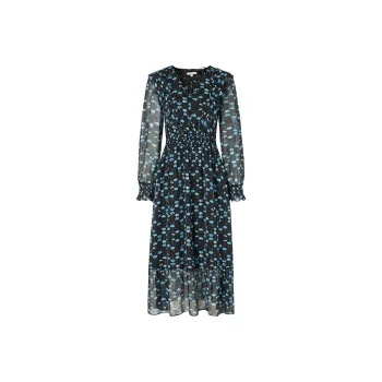 JZ Juzui Long Sleeved Dress Women's Floral Black