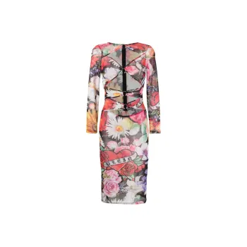PHILIPP PLEIN Love Flowers Midi Dress