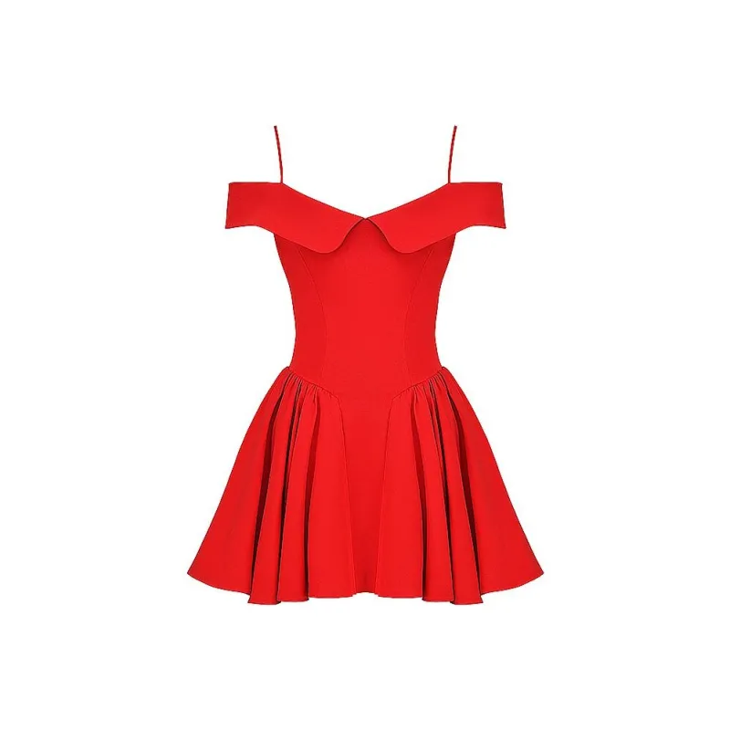 HOUSE OF CB ELIDA Short Sleeved Dress Women's Red-10