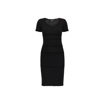 DSQUARED 2 Short Sleeved Midi Ribbed Dress