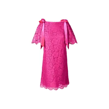 Valentino Short Sleeved Dresses Women's Fuchsia