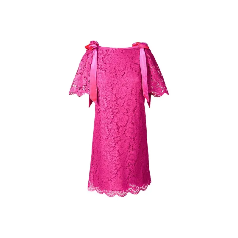 Valentino Short Sleeved Dresses Women's Fuchsia-0