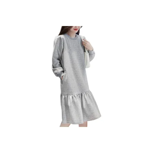 Demana Long-Sleeved Dresses Women's Heather Gray