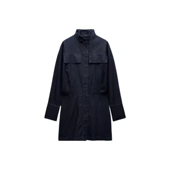 ZARA ZW Series Long Sleeved Dress Women's Blue