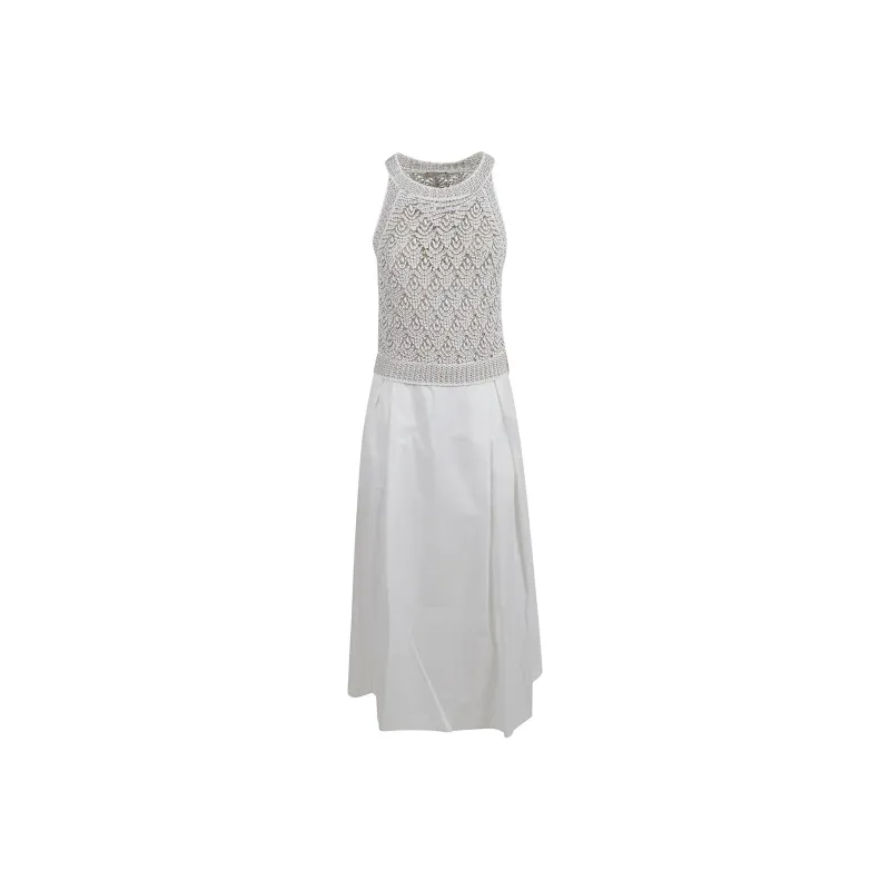 PESERICO Sleeveless Dress Women's White-0