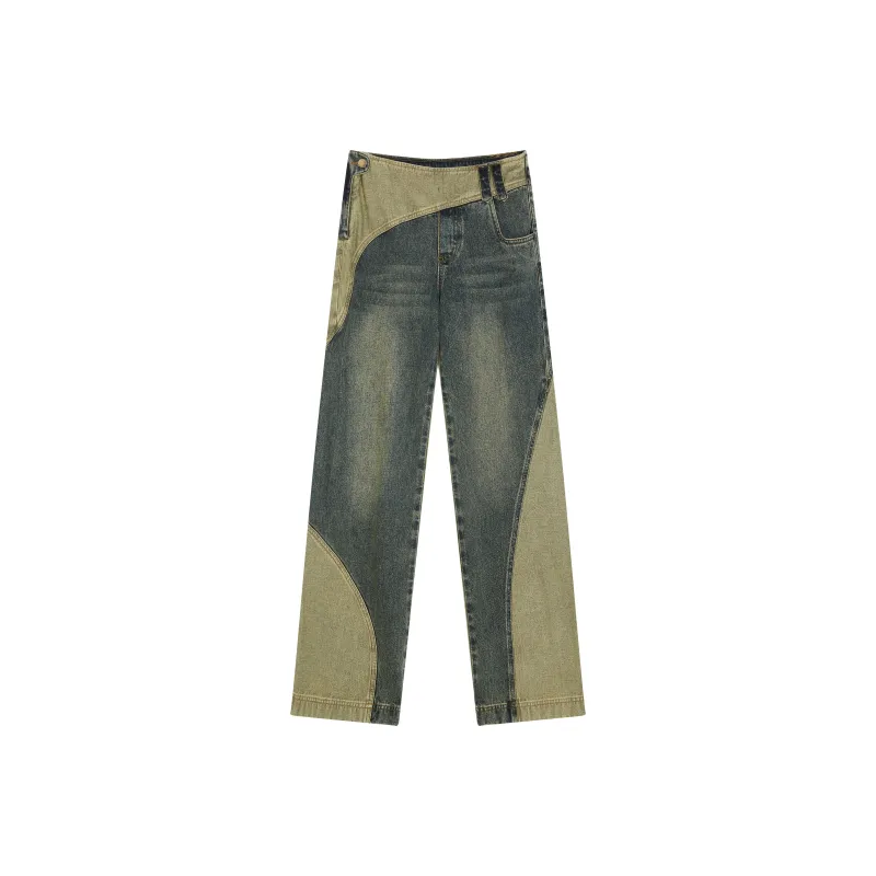 RUNTOTHEFUTURE Jeans Women's Denim Patchwork-0