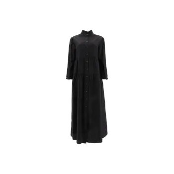 ASPESI Frill Detailed Midi Poplin Dress