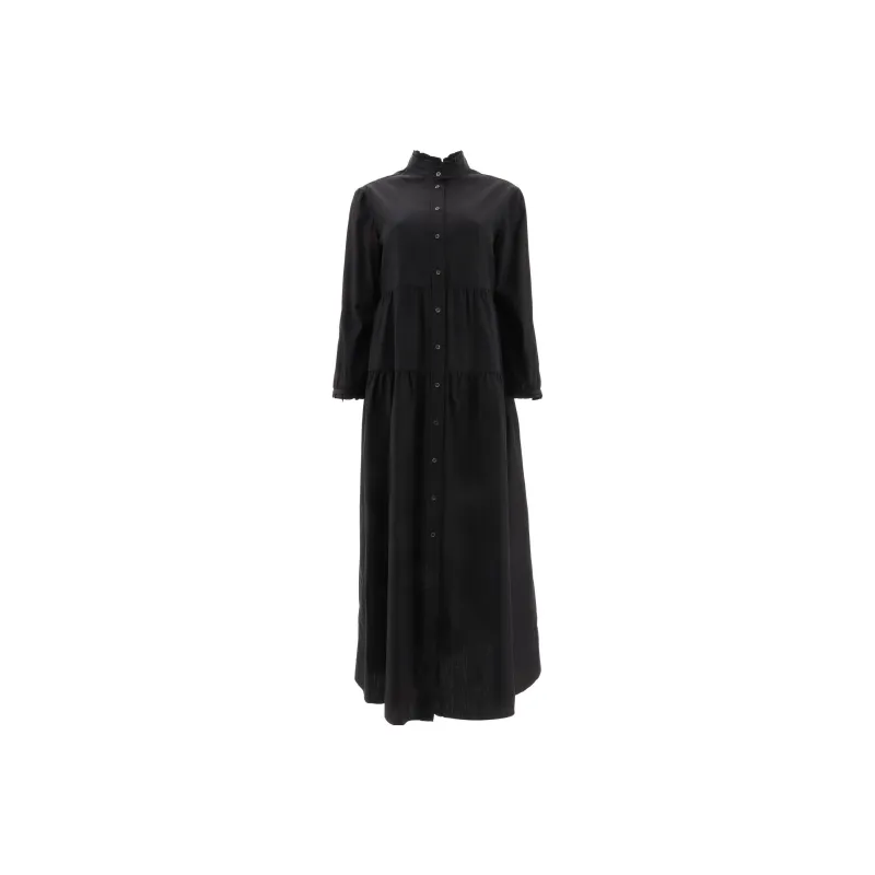 ASPESI Frill Detailed Midi Poplin Dress-0