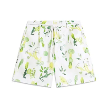 LiNing Sports Trend Series Casual Shorts Women's Yellow Green All Over Print