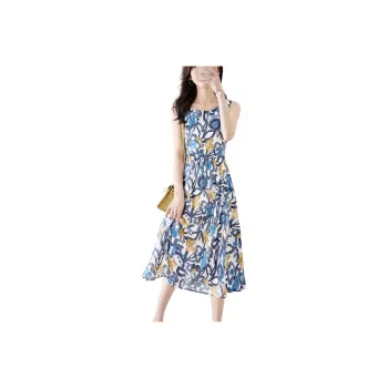 Cypress House Sleeveless Dress Women's Blue Yellow Heather