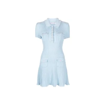 Self-portrait Short-Sleeved Dresses Women's Light Blue
