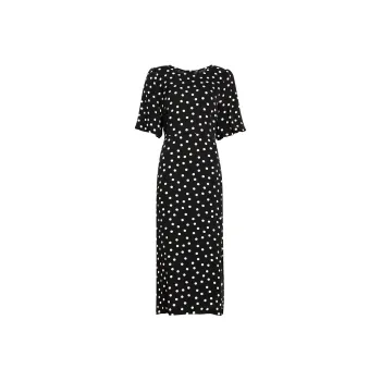 LIZZY Short Sleeved Dresses Women's Black White Dots