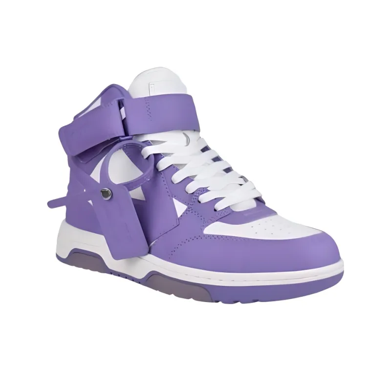 OFF WHITE Out Of Office High Top Skateboard Shoes Men's Purple-2