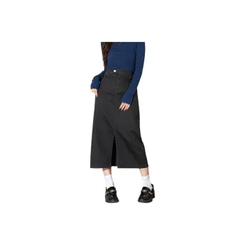 Tonlion Denim Long Skirts Women's Black