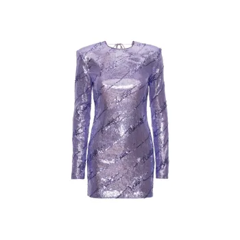 Rotate Sequin Embellished V-Back Mini Dress