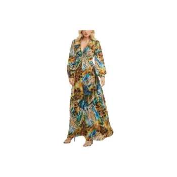 GUESS FW23 Ursula Gown Long-Sleeved Dresses Women's Multicolor