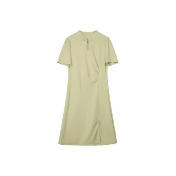 Still Quiet Short Sleeved Dresses Women's Light Grass Green