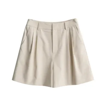 SHALLOW STREAMS Casual Shorts Women's Linen Beige