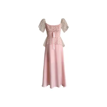XIAOJUCHUANLI Short Sleeved Dress Women's Pink