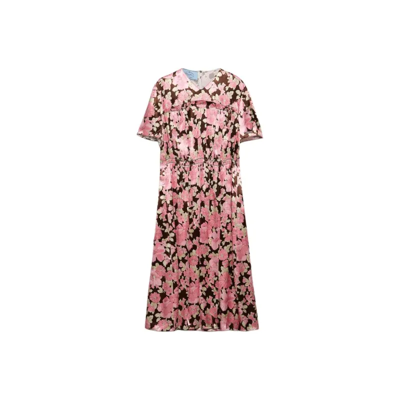 PRADA Embroidered Satin Dress-0