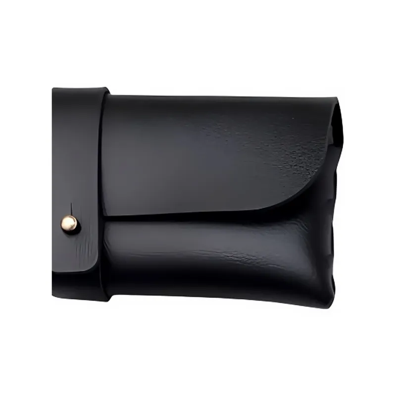 ALOENEY Leather Eyeglass Pouch Large Size Unisex Black/White-4