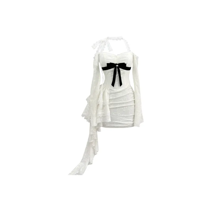 FOASIS Long Sleeved Dress Women's White-0