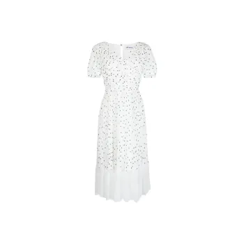 Self-portrait Polka-dot Pleated Midi Dress