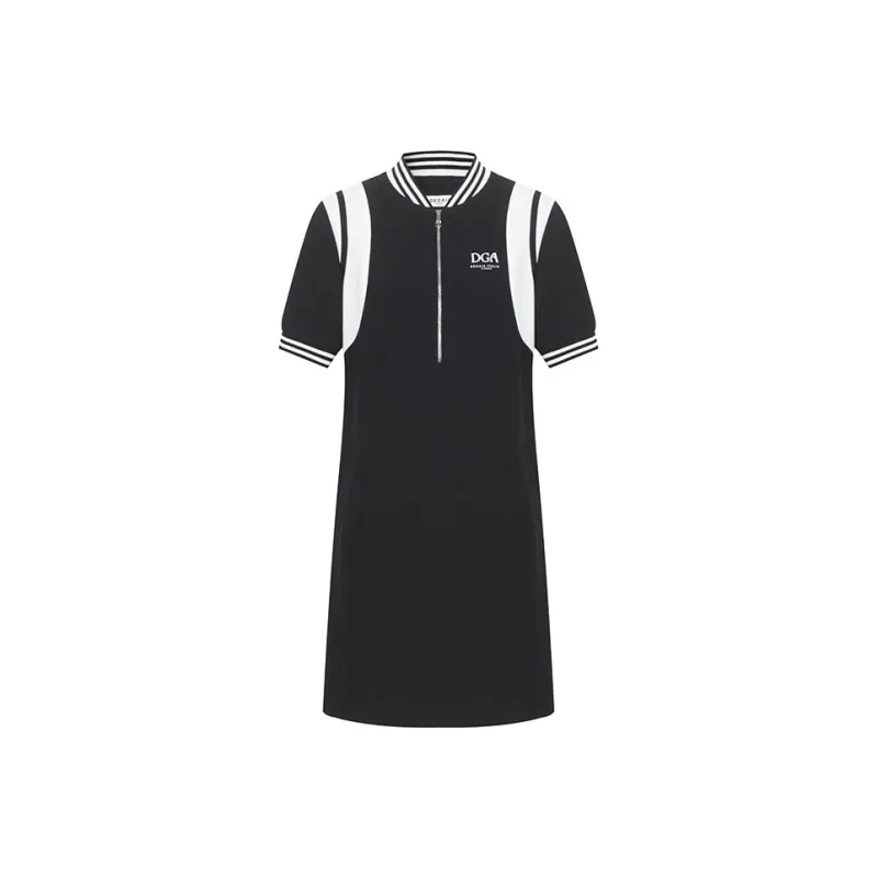 DEGAIA SS25 Short Sleeved Dress Women's Black-0