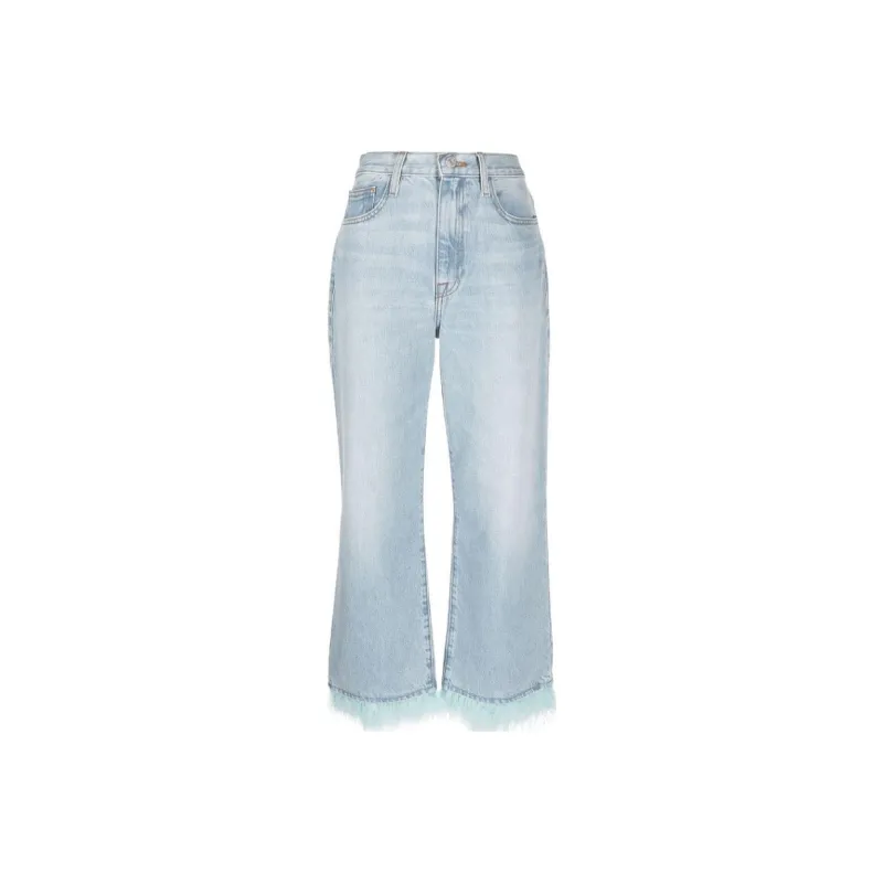 FRAME Le Dancing Jane Feather-trim Cropped Jeans-0