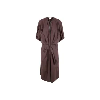 Brunello Cucinelli Embellished Belted Midi Dress