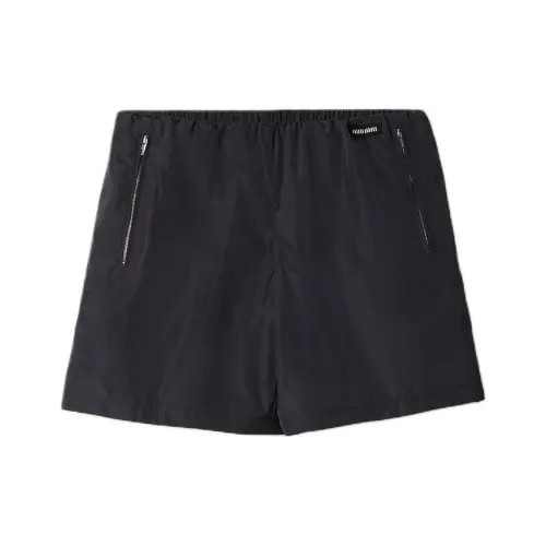 MIU MIU Technical Silk Bermuda Shorts 'Blue'