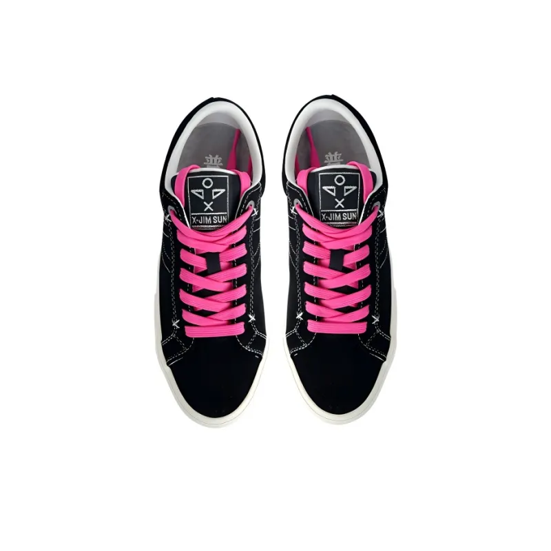 X JIMSUN Coverage Cushioning Impact Resistance Low Top Skateboard Shoes Unisex Black-2