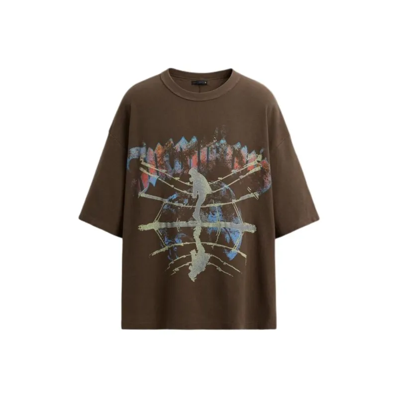 ZARA T Shirts Men Brown-0