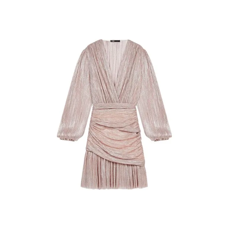 Maje Metallic threading Pleated Minidress-0
