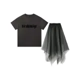 Clothing Sets (Gray T-Shirt+Mesh Skirt)