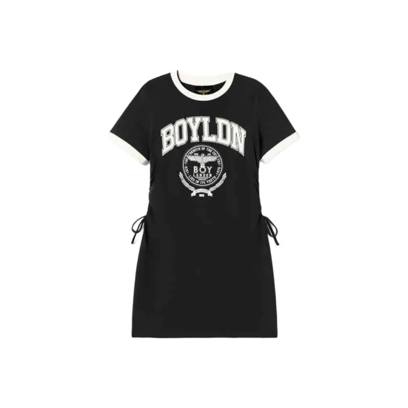 Boy London Short Sleeved Dresses Women's Black/Beige White-0