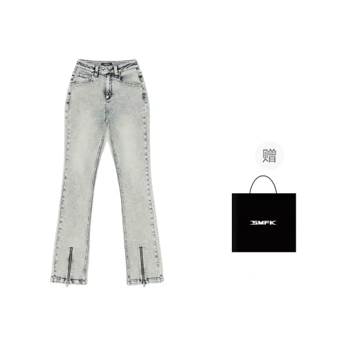 SMFK Jeans Women's White Snowflake